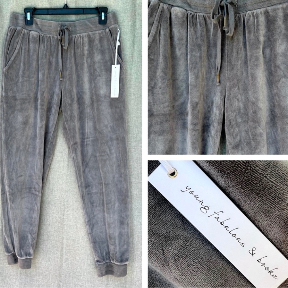 YFB Velvet joggers gray size M